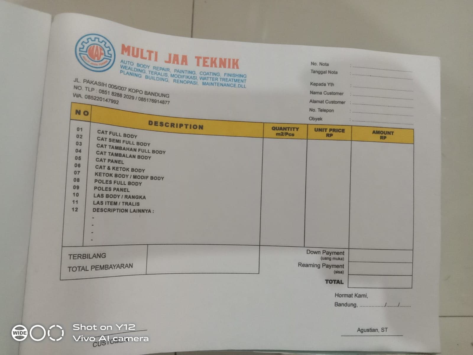 Faktur pekerjaan 1
